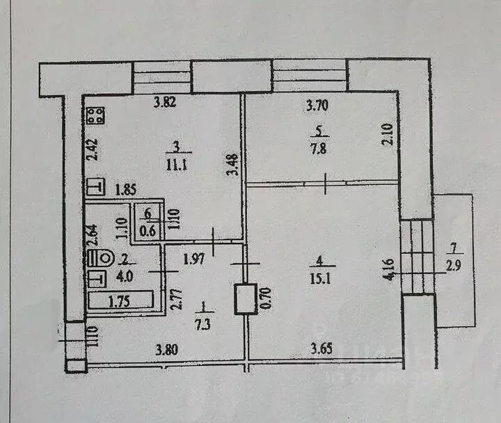 2-к кв. Башкортостан, Уфа просп. Октября, 12 (46.8 м) - Фото 2