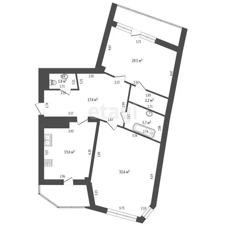 3-комнатная квартира: Ореанда, 3В (106.6 м) - Фото 1