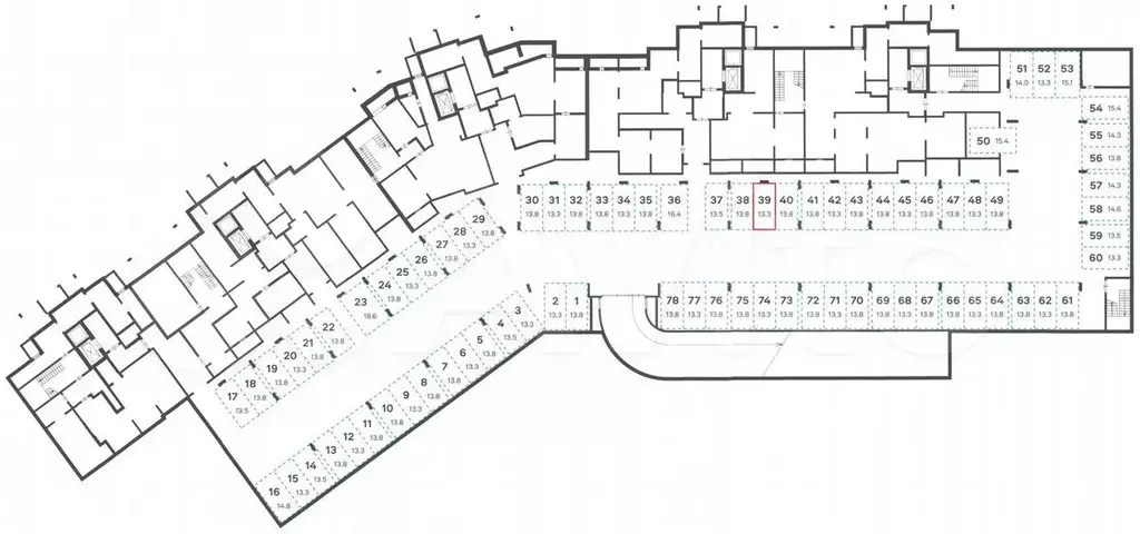 Машиноместо, 13 м - Фото 1