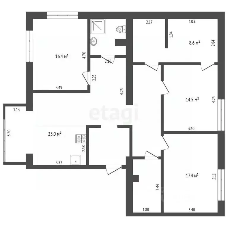 5-к кв. Тюменская область, Тюмень Олимпийская ул., 8к2 (126.7 м) - Фото 2