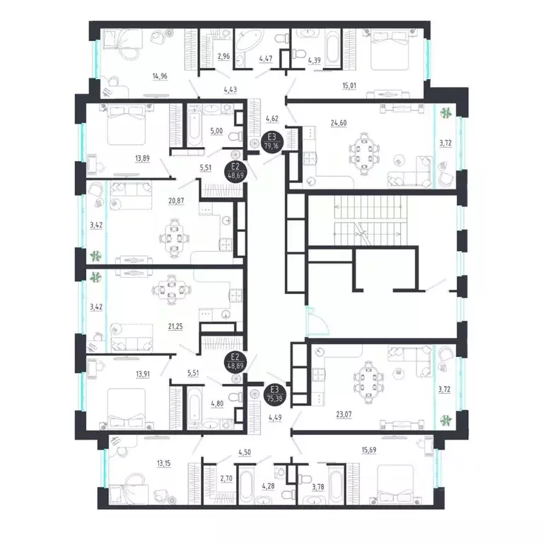 2-к кв. Тульская область, Тула  (75.38 м) - Фото 1