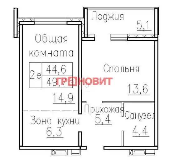 2-комнатная квартира: Элитный, Венская улица, 12 (49.7 м) - Фото 0