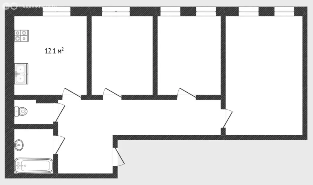 3-комнатная квартира: Новый Уренгой, район Южная Жилая Часть, ... - Фото 1