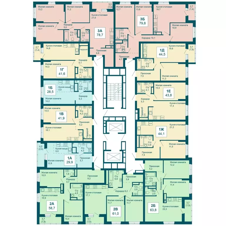 3-к квартира, 79.8 м - Фото 1