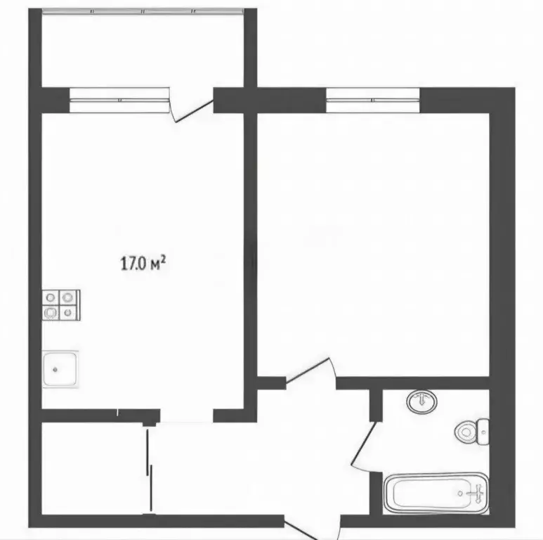 1-к кв. Тюменская область, Тюмень ул. Мебельщиков, 6 (46.5 м) - Фото 2
