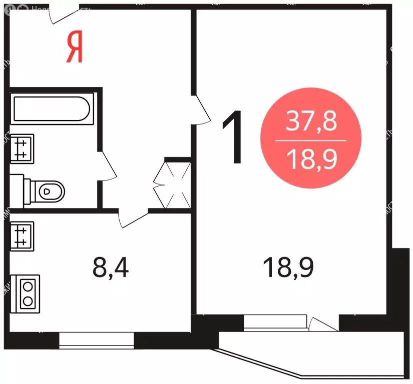 1-комнатная квартира: Москва, улица Красного Маяка, 16Б (38 м) - Фото 0