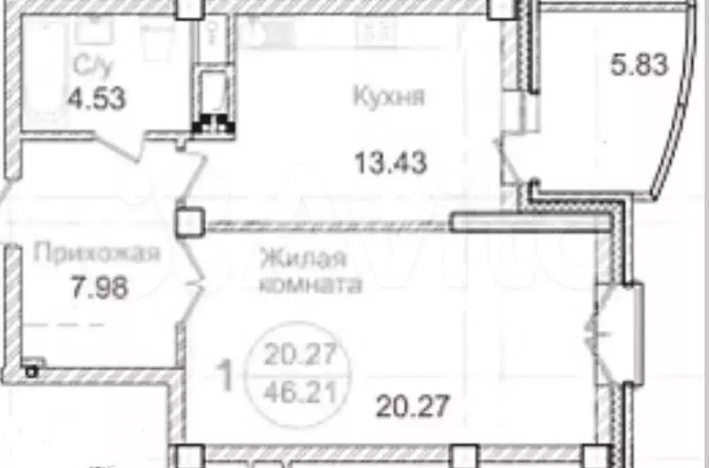 1-к. квартира, 52 м, 3/18 эт. - Фото 0