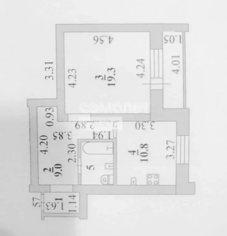 1-к кв. Липецкая область, Липецк ул. Валентина Скороходова, 11 (45.0 ... - Фото 2