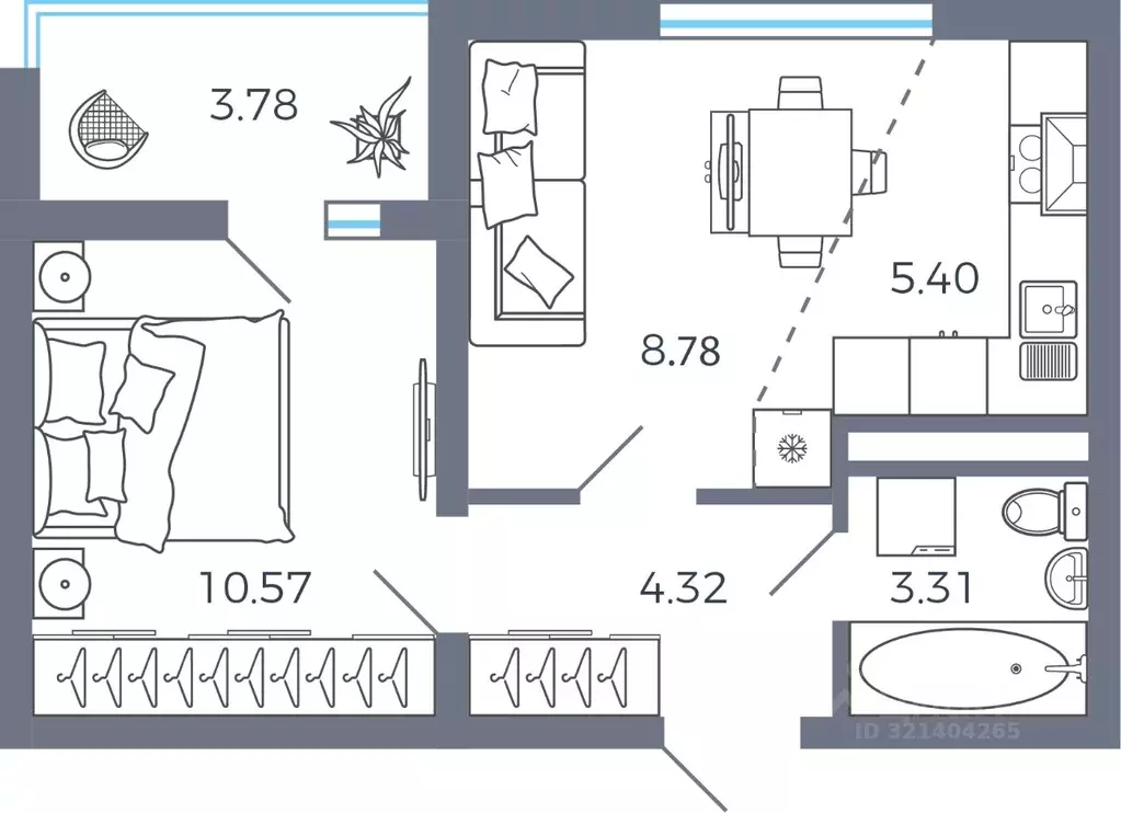 1-к кв. Самарская область, Волжский район, Лопатино с/пос, пос. ... - Фото 1
