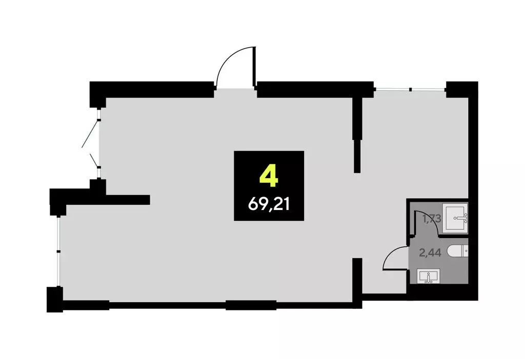 Помещение свободного назначения (68.79 м) - Фото 1