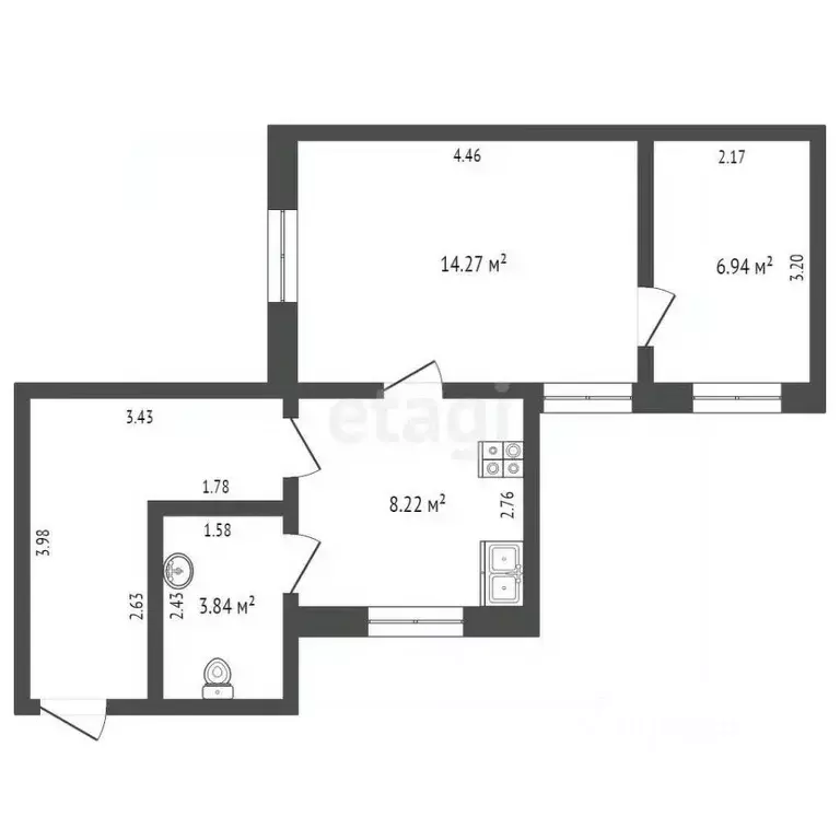 2-к кв. Владимирская область, Муром ул. Горького, 19 (40.0 м) - Фото 1