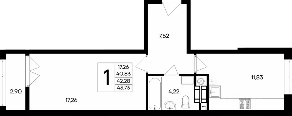 1-к кв. Крым, Евпатория Сезоны жилой комплекс (43.73 м) - Фото 1