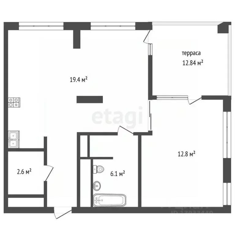 2-к кв. Тюменская область, Тюмень ул. Муравленко, 9к1 (79.4 м) - Фото 1
