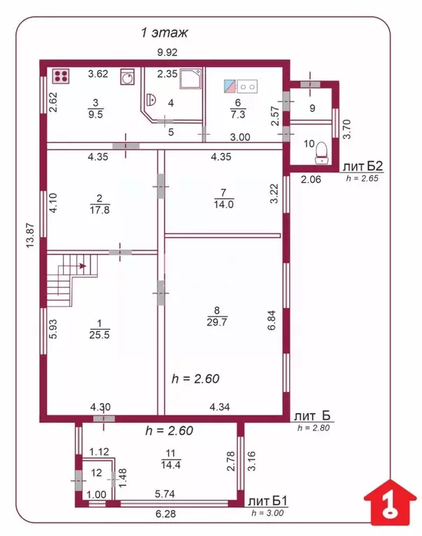 Дом в Омская область, Омск Порт-Артур мкр, ул. 12-я Комсомольская, 21 ... - Фото 2