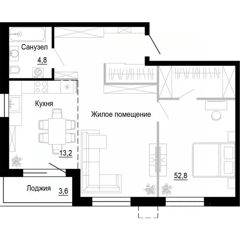 1-к кв. Приморский край, Владивосток ул. Бринера (70.6 м) - Фото 0