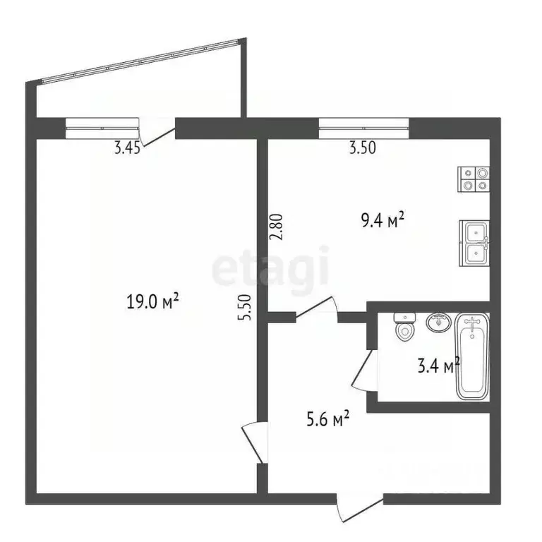 1-к кв. Ростовская область, Батайск ул. Гайдара, 35/141 (37.4 м) - Фото 1