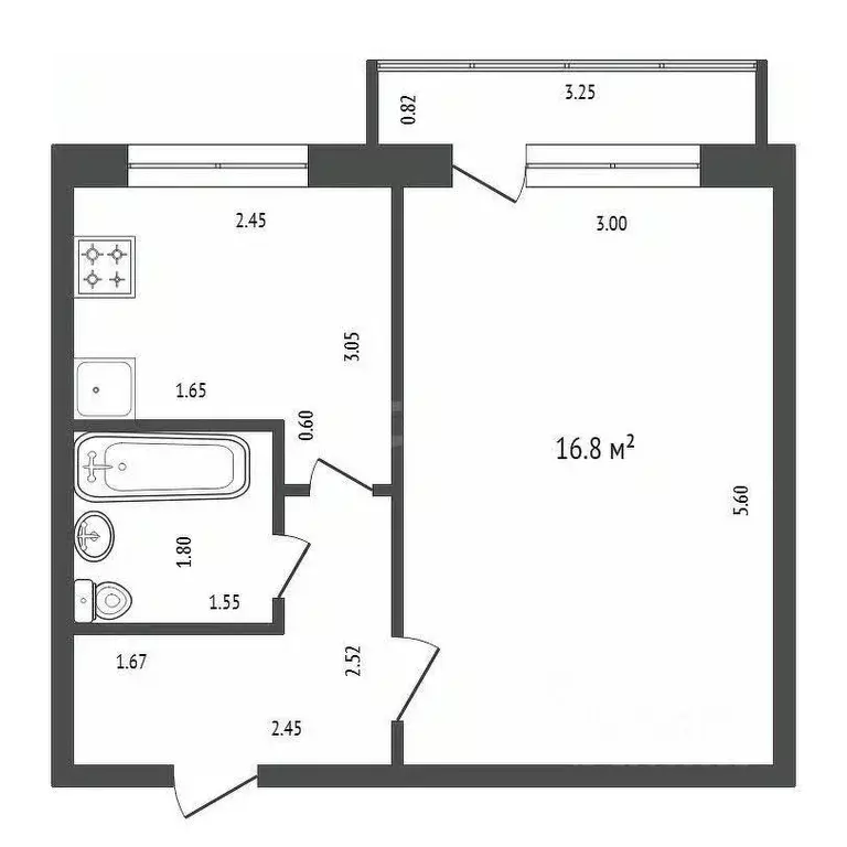 1-к кв. Красноярский край, Красноярск Медицинский пер., 39 (30.2 м) - Фото 1