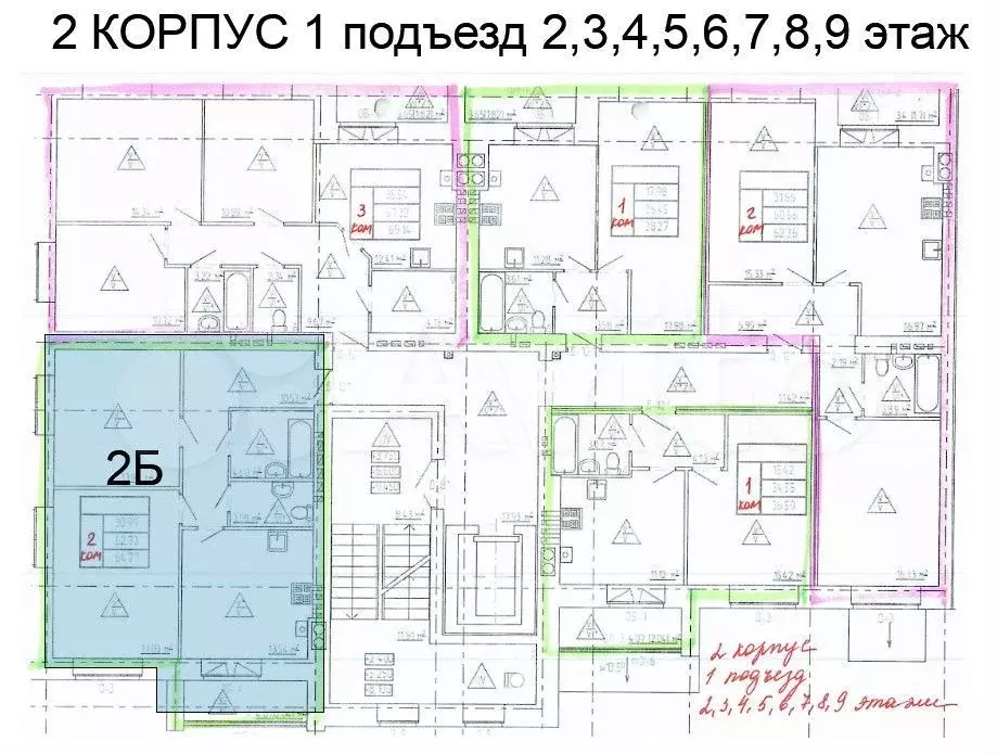 2-к. квартира, 64,8 м, 2/10 эт. - Фото 1