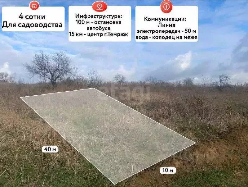 Участок в Краснодарский край, Темрюк Стимул СНТ,  (4.0 сот.) - Фото 1