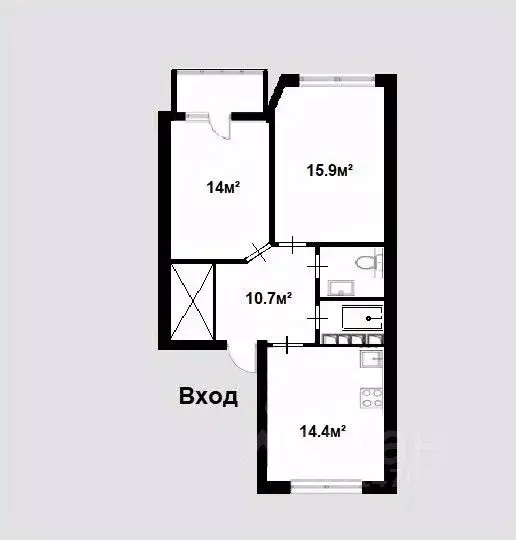 2-к кв. Московская область, Мытищи ул. Красная Слобода, 7 (64.3 м) - Фото 1