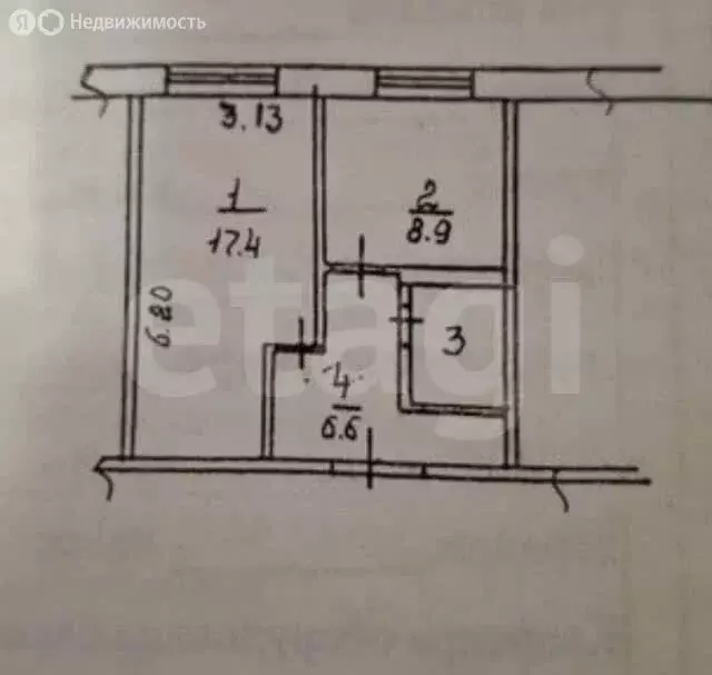 1-комнатная квартира: Ишимбай, Стахановская улица, 12 (32.8 м) - Фото 1