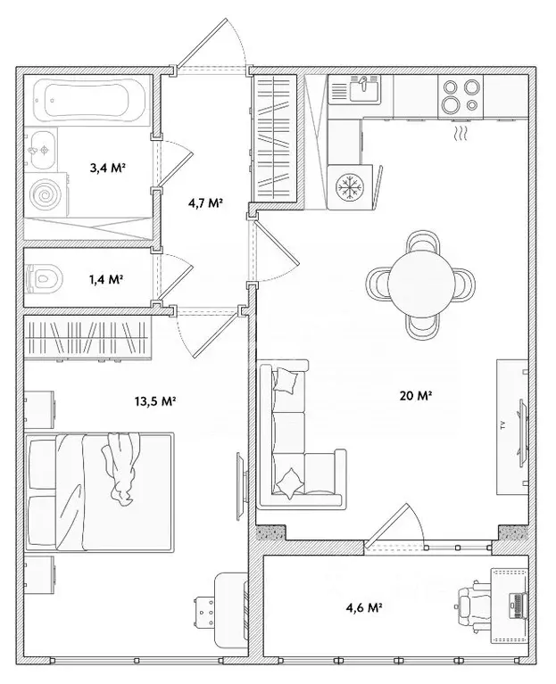 1-к кв. Орловская область, Орел Раздольная ул., 29 (43.0 м) - Фото 2