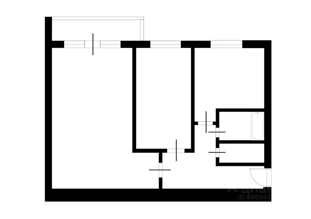 2-к кв. Московская область, Бронницы Москворецкая ул., 38 (48.6 м) - Фото 1