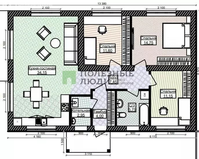 Дом в село Ягул, Нижняя улица (88 м) - Фото 2