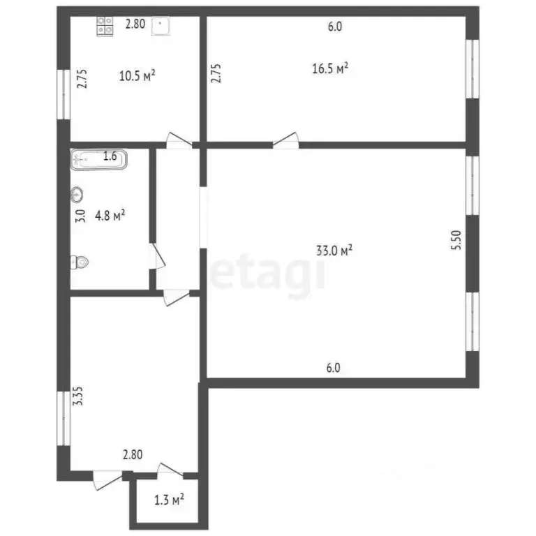 2-к кв. Саратовская область, Романовка рп ул. Ленина, 173 (75.5 м) - Фото 1