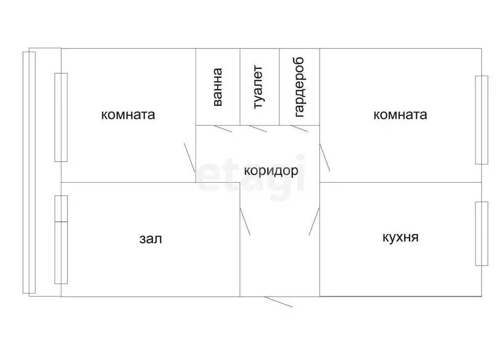 3-комнатная квартира: Абакан, улица Баумана, 3 (60 м) - Фото 1