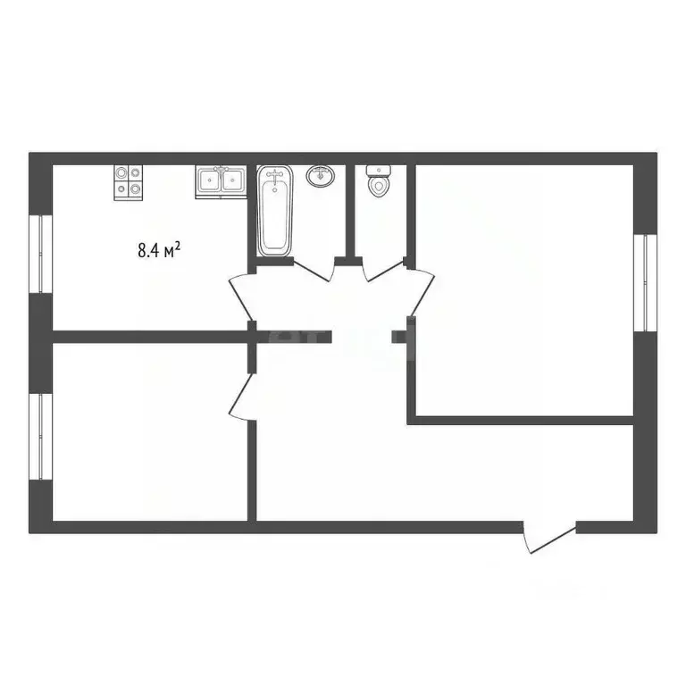 2-к кв. Ямало-Ненецкий АО, Муравленко пер. Новоселов, 2 (50.6 м) - Фото 1