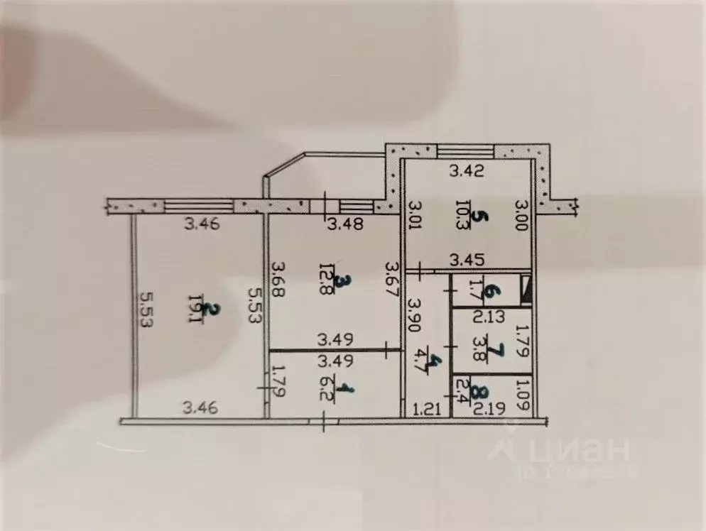 2-к кв. Орловская область, Орел ул. Картукова, 4 (61.0 м) - Фото 2