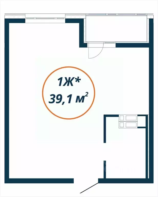 Студия Приморский край, Находка  (39.1 м) - Фото 1