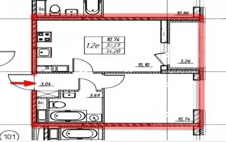 1-к кв. Ленинградская область, Всеволожский район, Свердловское ... - Фото 2