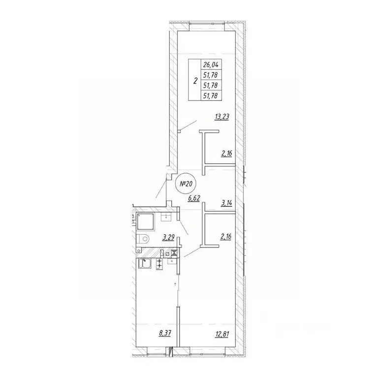 2-к кв. Калининградская область, Зеленоградск  (51.78 м) - Фото 1