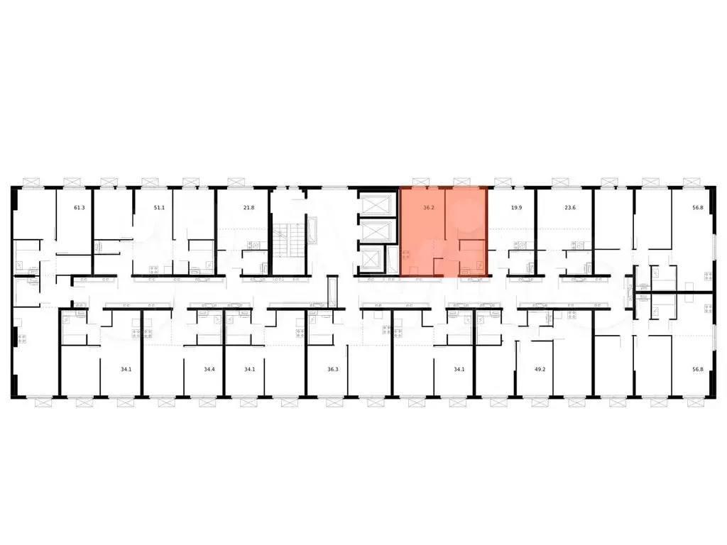 1-к. квартира, 36,2 м, 14/25 эт. - Фото 1