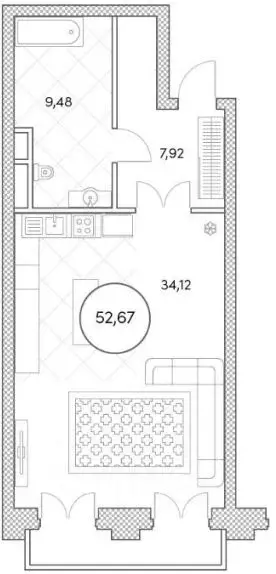 1-к кв. Москва Софийская наб., 34 (52.7 м) - Фото 2