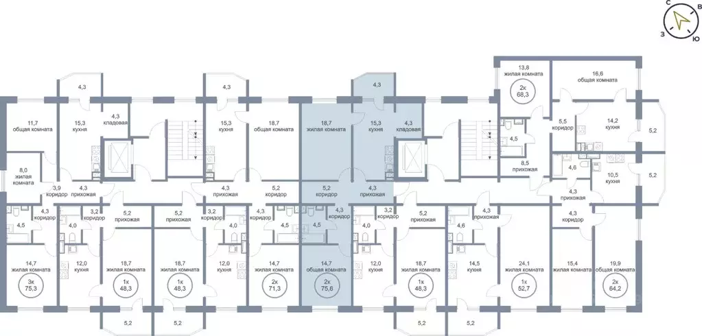 2-к кв. Ханты-Мансийский АО, Нефтеюганск 5-й мкр, 50 (75.6 м) - Фото 1