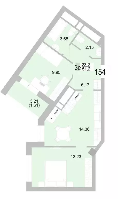 2-комнатная квартира: Екатеринбург, Черкасская улица, 5к1 (51.15 м) - Фото 0