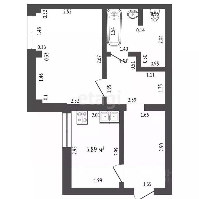 2-к кв. Севастополь ш. Качинское, 33 (25.8 м) - Фото 1