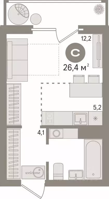 1-к кв. Свердловская область, Екатеринбург ул. Академика Парина, 40/3 ... - Фото 2