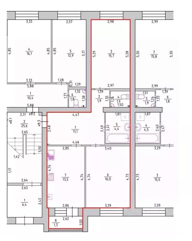 2-к кв. костромская область, кострома проезд 7-й окружной, 6 (65.5 м) - Фото 1