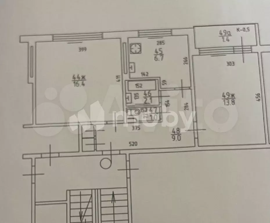 2-к. квартира, 49 м, 1/9 эт. - Фото 0