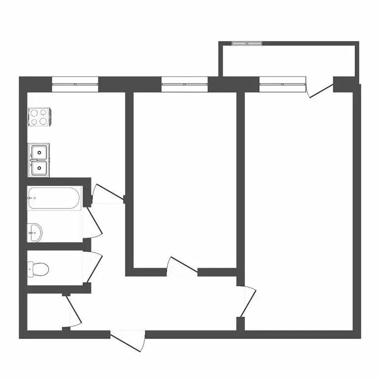 2-комнатная квартира: Тюмень, улица Пермякова, 2А (44.3 м) - Фото 1