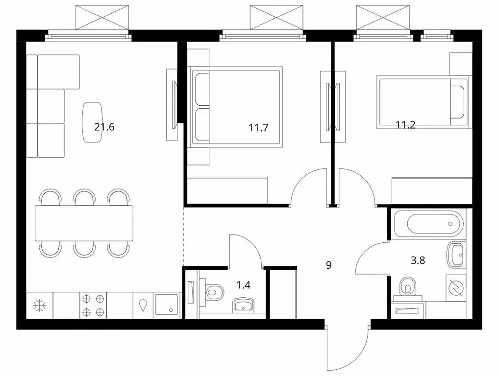 2-комнатная квартира: Мытищи, Ярославское шоссе, 120Бк4 (57.7 м) - Фото 1