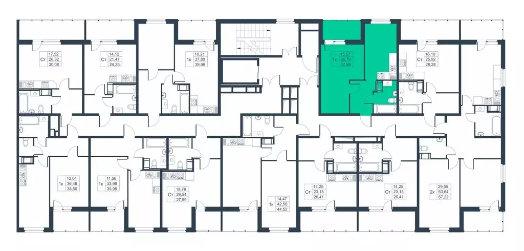 1-комнатная квартира: Коммунар, Ново-Антропшинская улица, 5к2 (37.95 ... - Фото 1