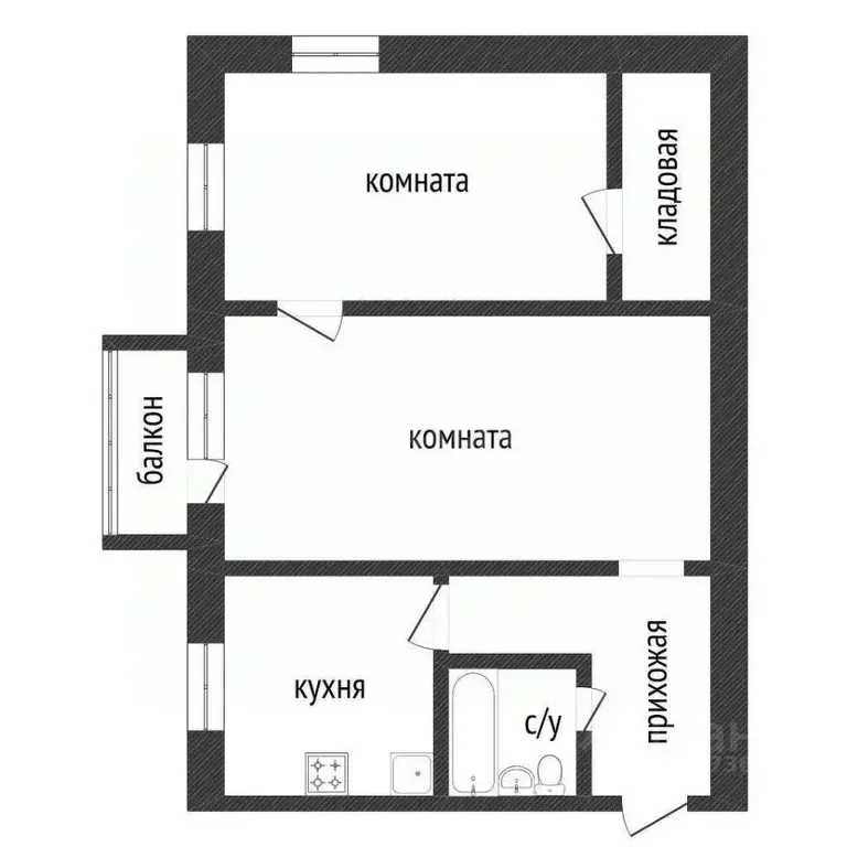 2-к кв. Курганская область, Курган Чернореченская ул., 93 (44.3 м) - Фото 2