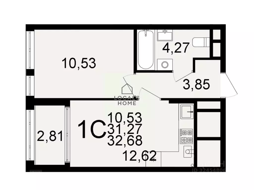 1-к кв. Рязанская область, Рязань Льговская ул., 8 (32.68 м) - Фото 2