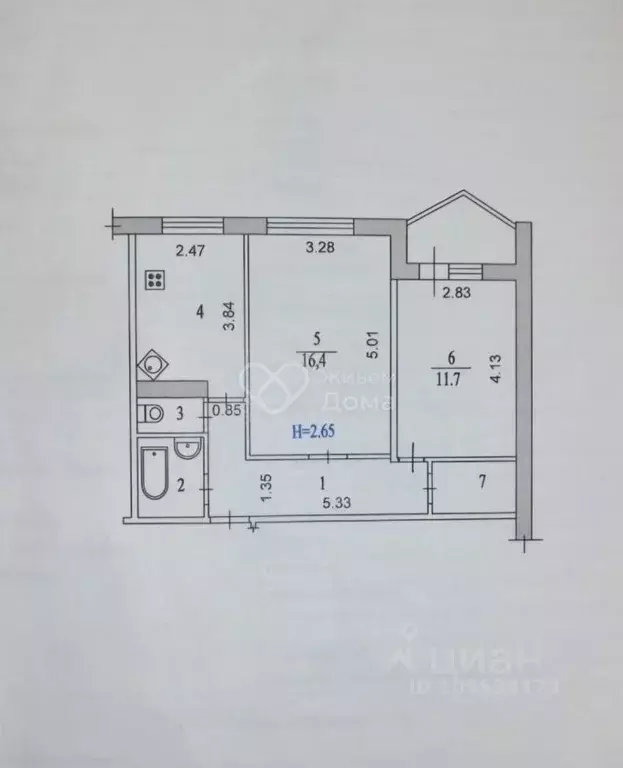 2-к кв. Волгоградская область, Волгоград ул. 8-й Воздушной Армии, 20 ... - Фото 1