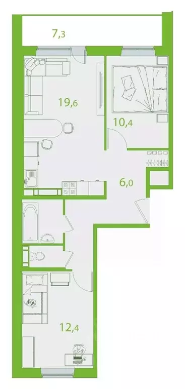 3-к кв. Томская область, Томск ул. Пришвина, 52 (61.0 м) - Фото 0